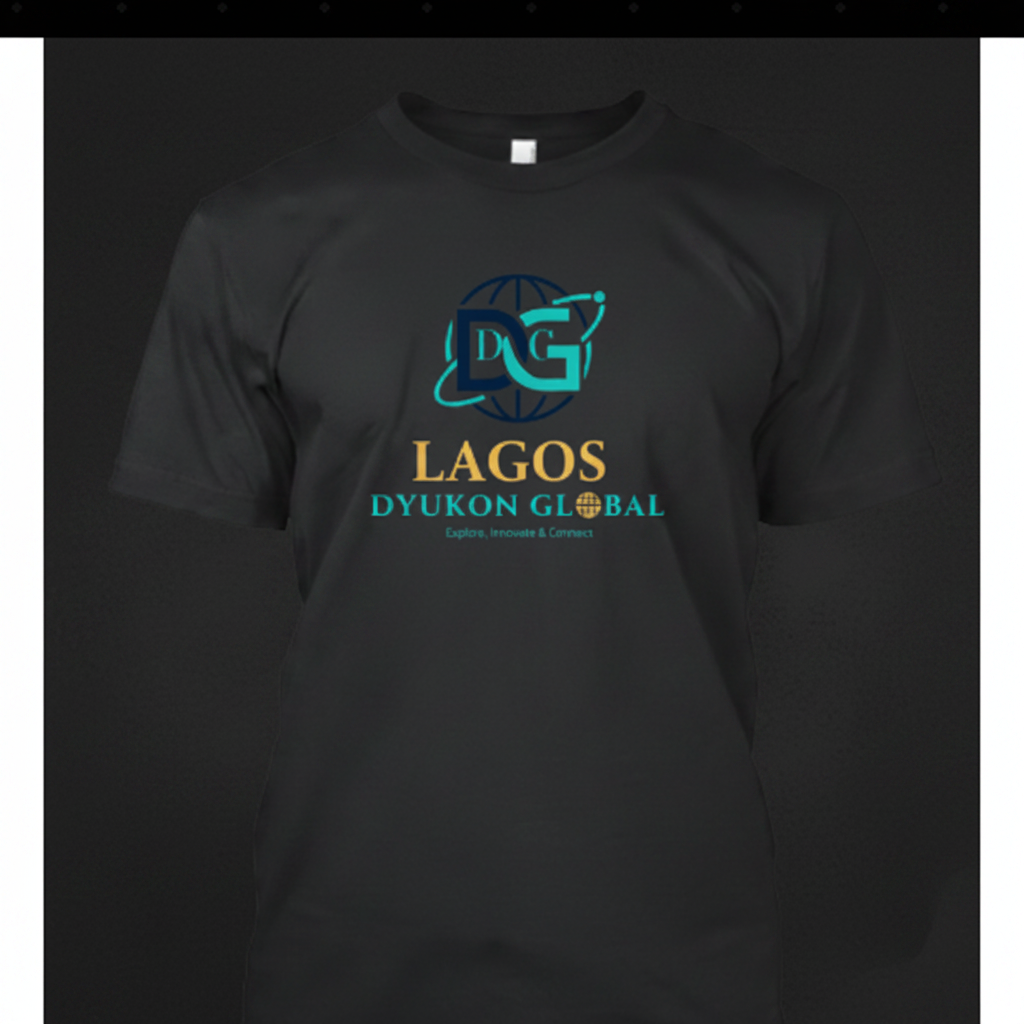 Dyukon Global Lagos Tee black with DG logo and city graphic