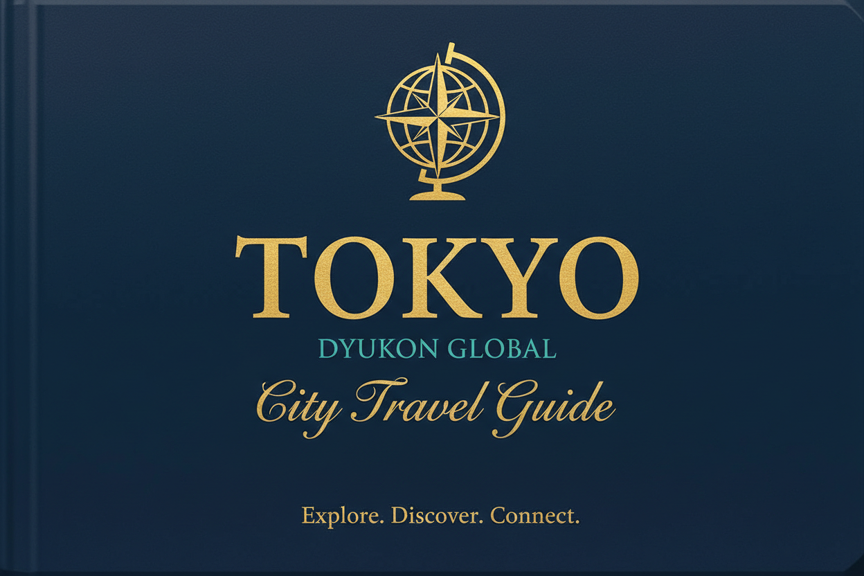 Tokyo Travel Guide cover with Dyukon Global branding