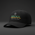 Seoul Cap — globe icon, SEOUL, Explore. Innovate. Connect.