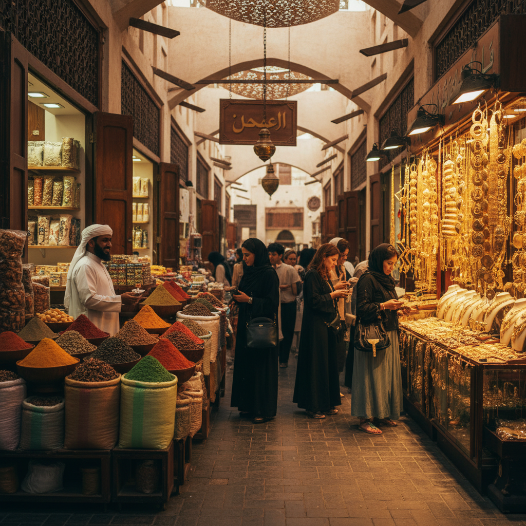 Dubai traditional souk market