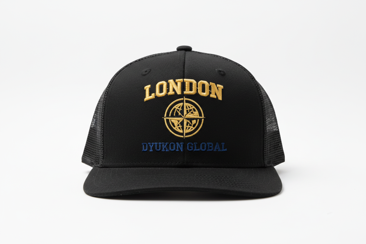 London Cap with Dyukon Global gold globe logo