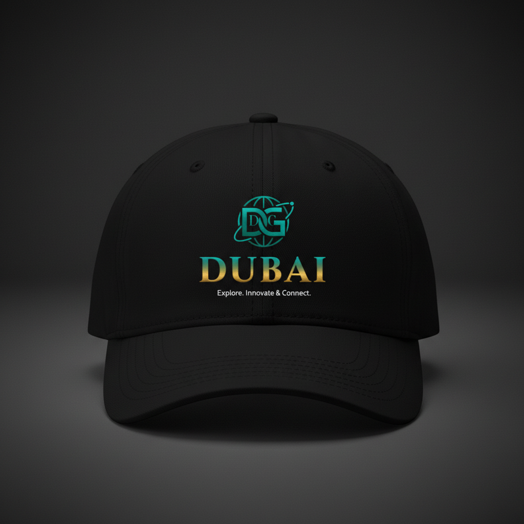 Dyukon Global Dubai Cap with DG logo and city branding