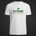 Rome Tee — globe icon, ROME, Explore. Innovate. Connect.