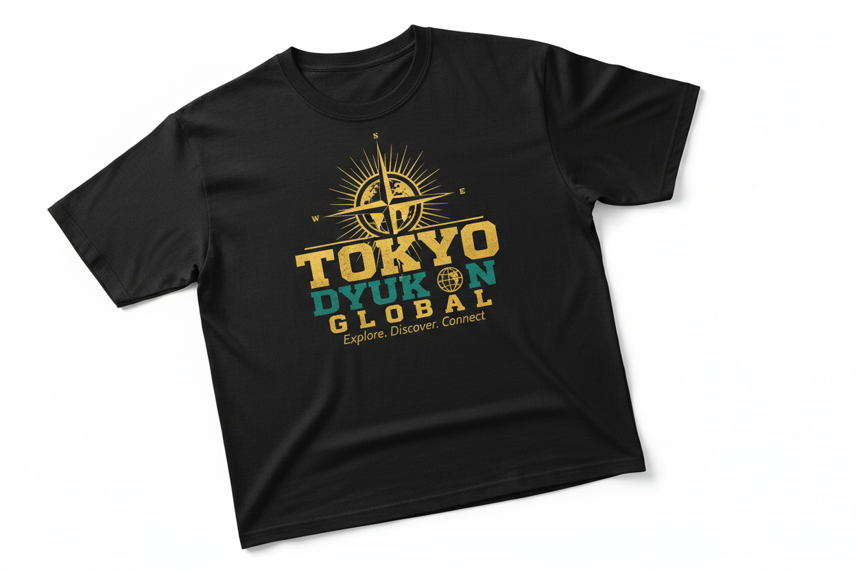 Tokyo Wear Collection with Dyukon Global gold globe logo