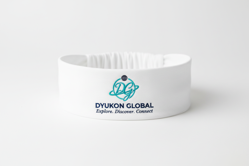 Women's Headband with DG logo and Explore. Discover. Connect.