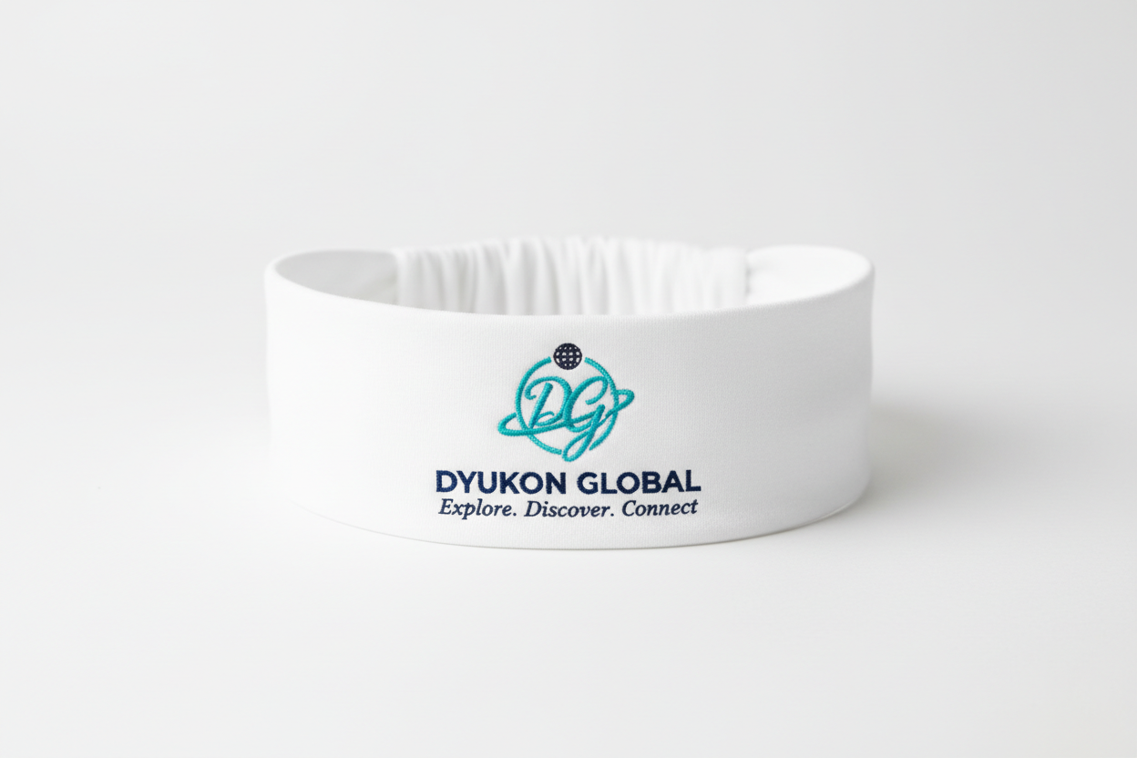 Women's Headband with DG logo and Explore. Discover. Connect.