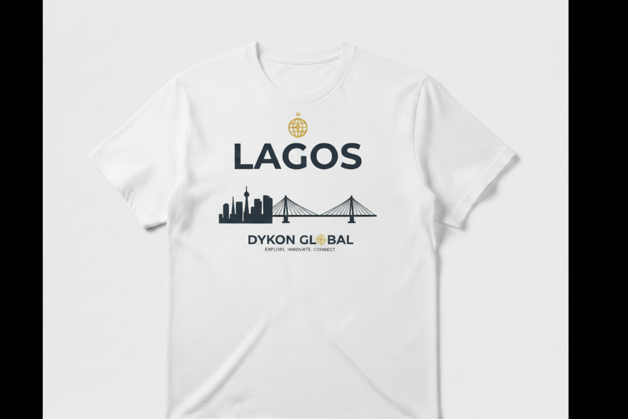 Lagos Wear Collection with Dyukon Global gold globe logo