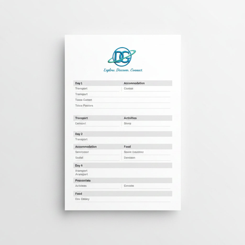 City Itinerary Template — Dyukon Global