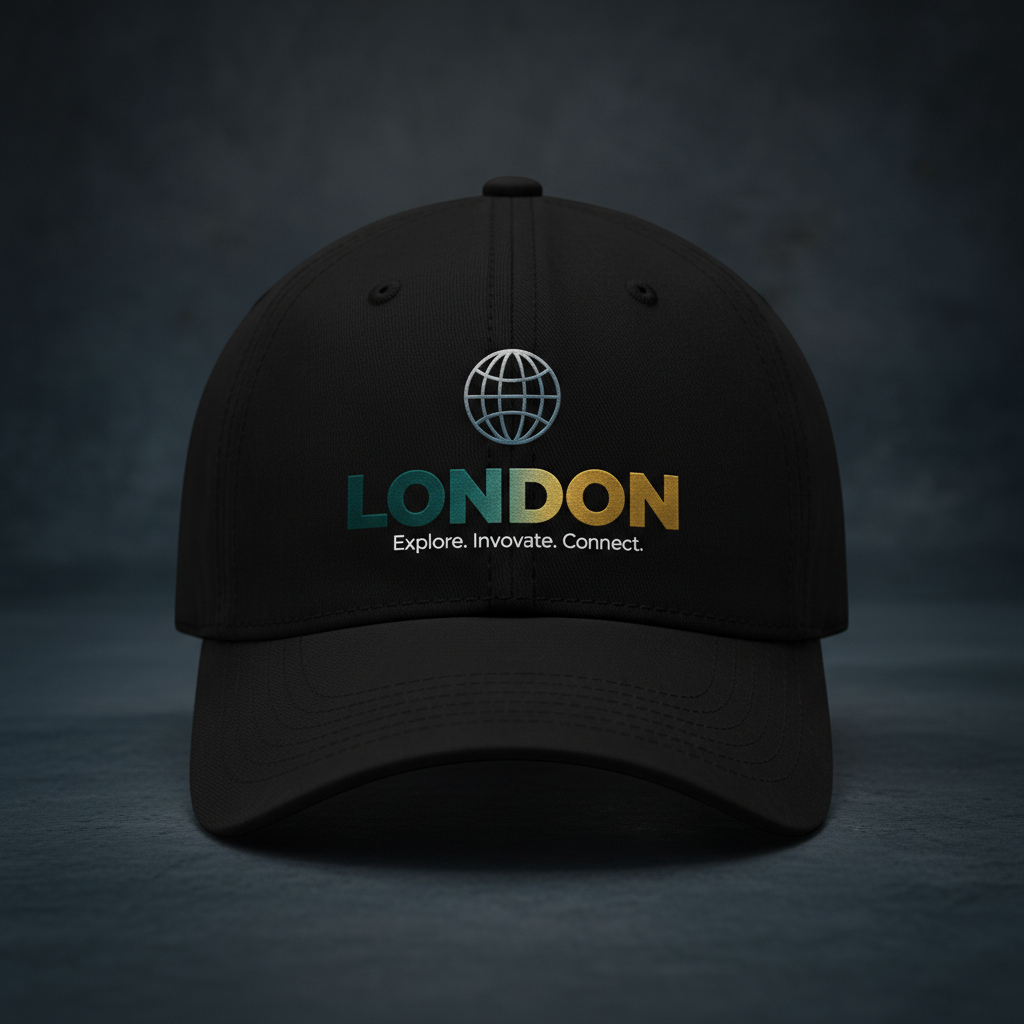 London Cap — DG logo, LONDON, and motto