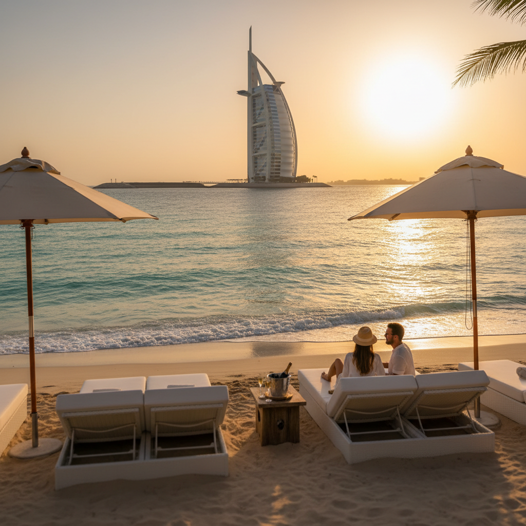 Jumeirah Beach Dubai with Burj Al Arab