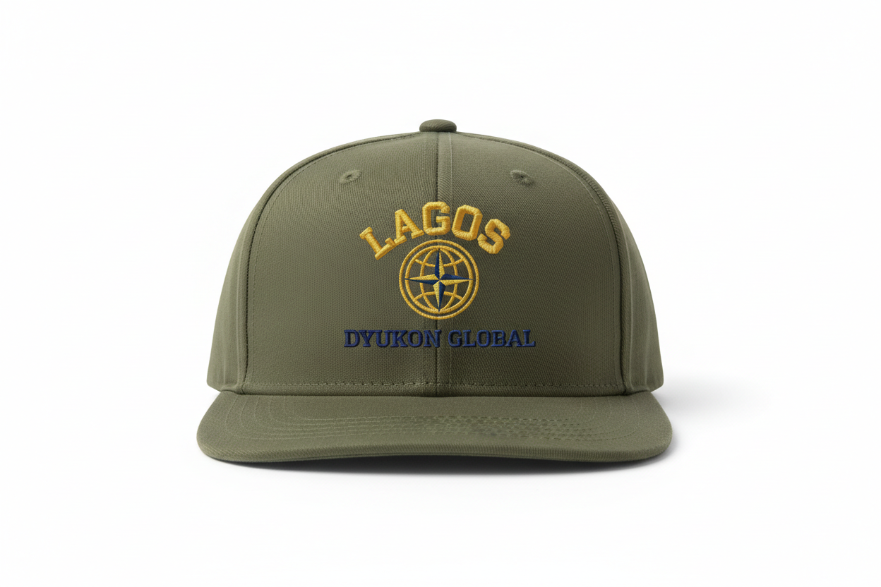 Lagos Cap with Dyukon Global gold globe logo