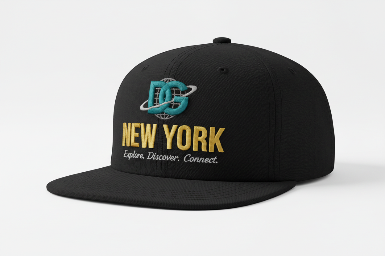 New York Cap with DG logo, New York, Explore. Discover. Connect.