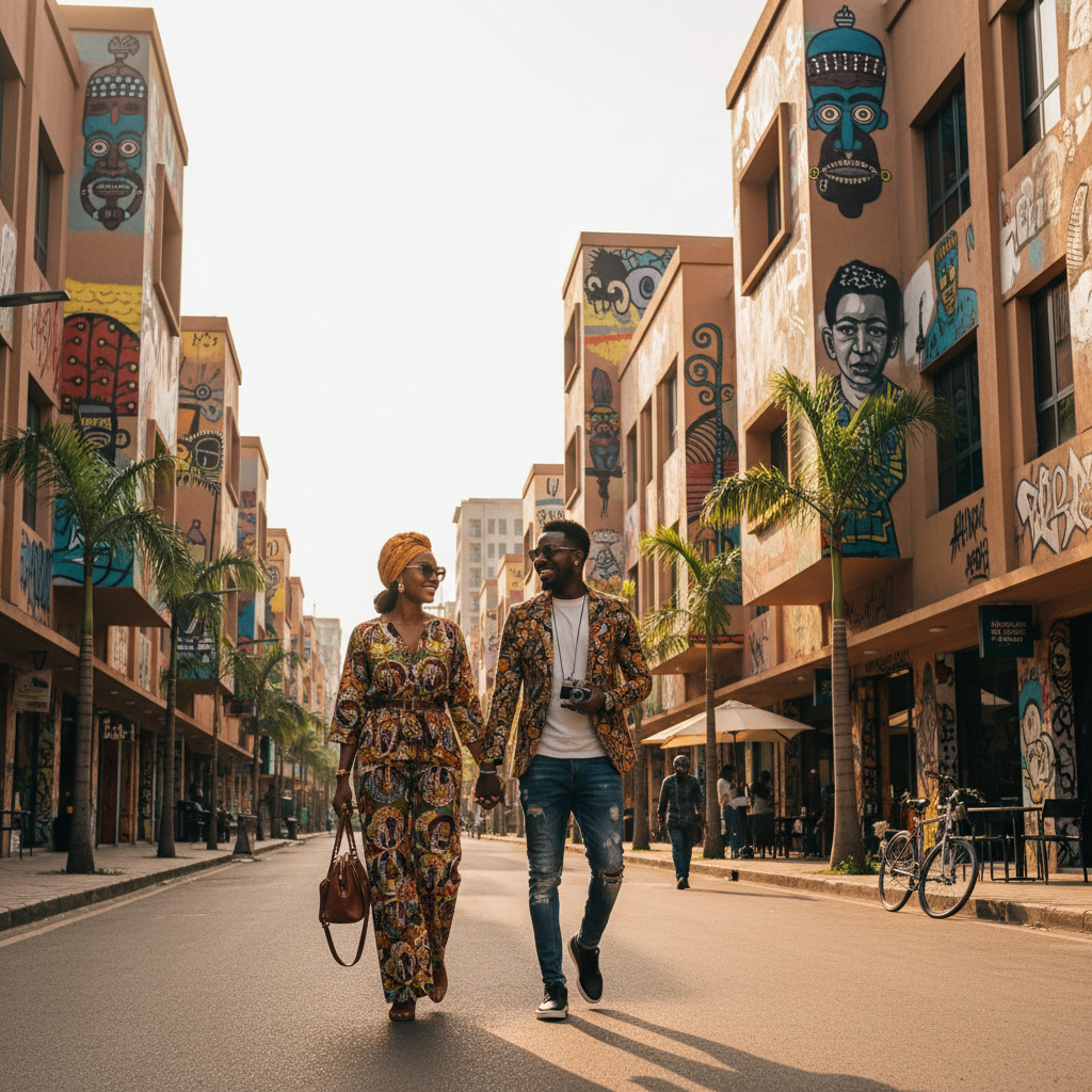 Lagos Lekki art district street scene