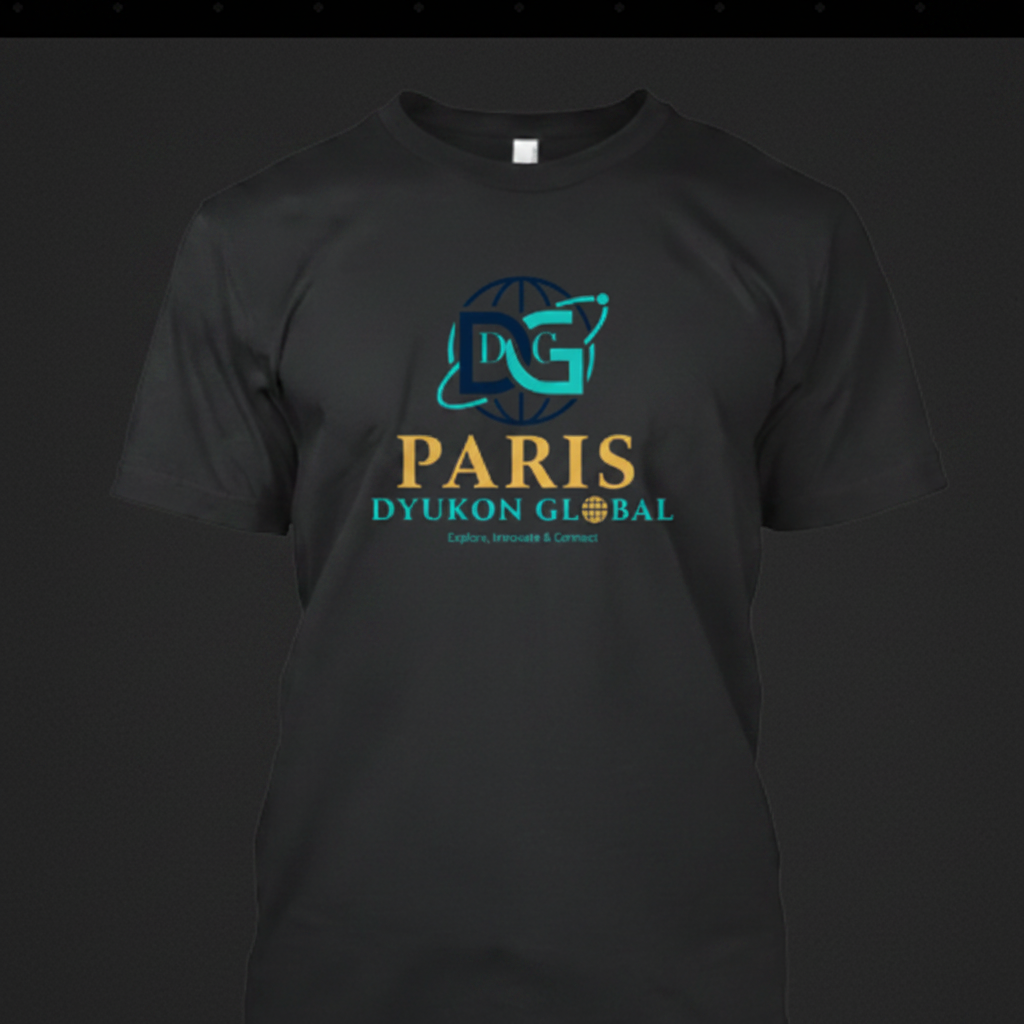 Dyukon Global Paris Tee black with DG logo and city graphic