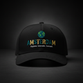 Amsterdam Cap — globe icon, AMSTERDAM, Explore. Innovate. Connect.